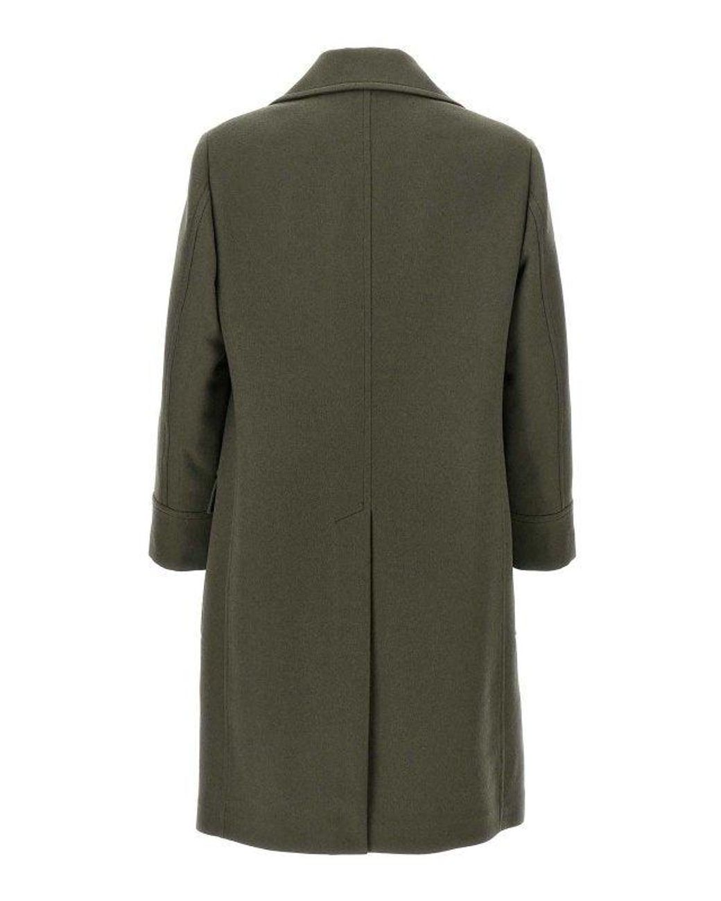 Brunello Cucinelli Green Army Wool Coat for men
