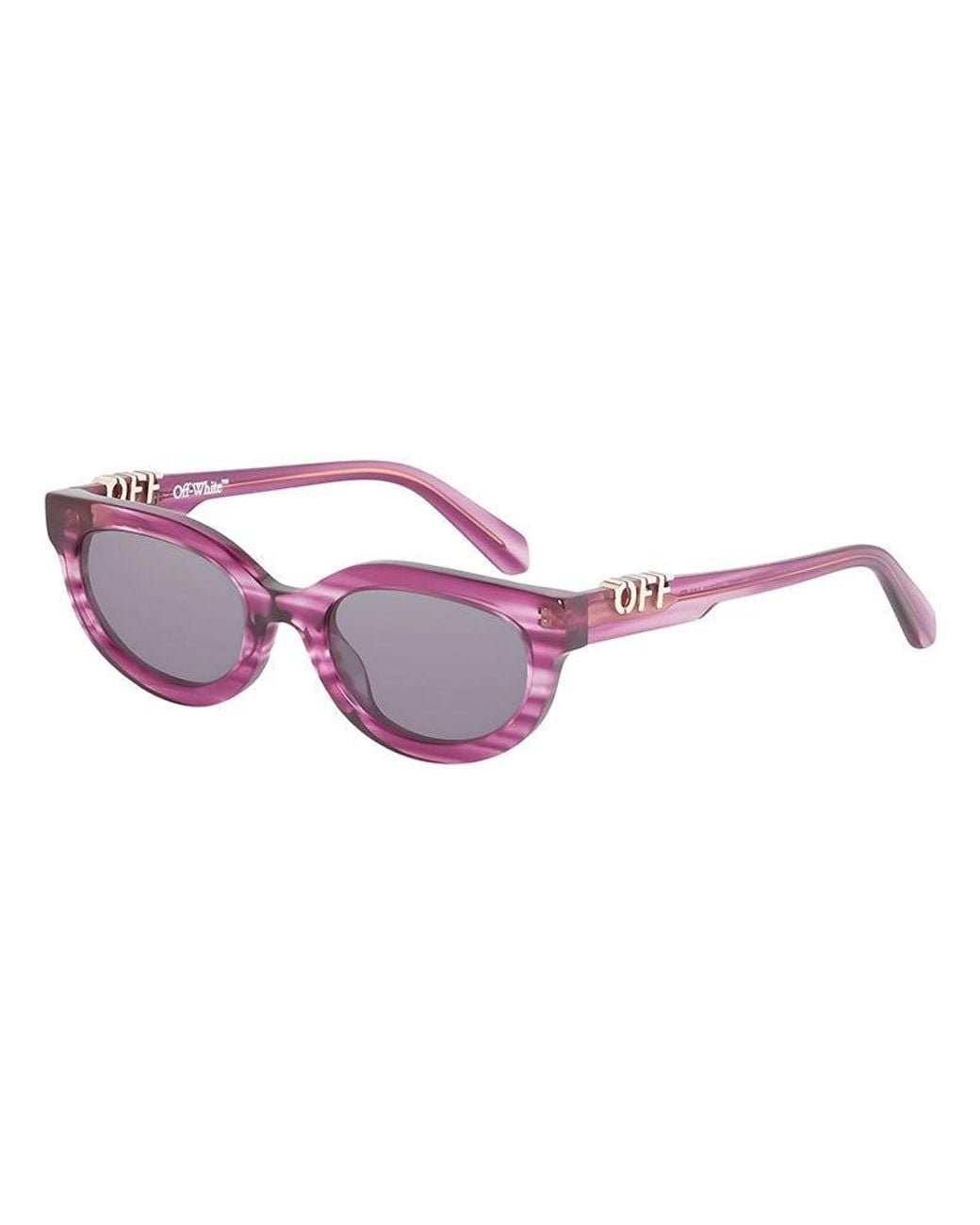 Off-White c/o Virgil Abloh Purple Sunglasses Cat Eye Full Rim, Striped Frame And Dark Lens Oeri13Dsparks3707