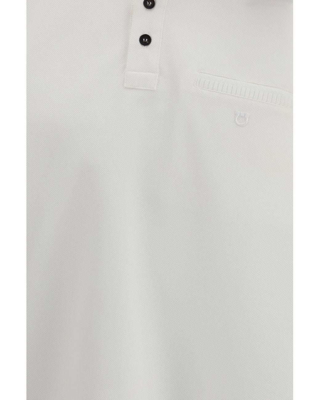Ferragamo White Cotton Polo Shirt T-Shirts And Polos for men