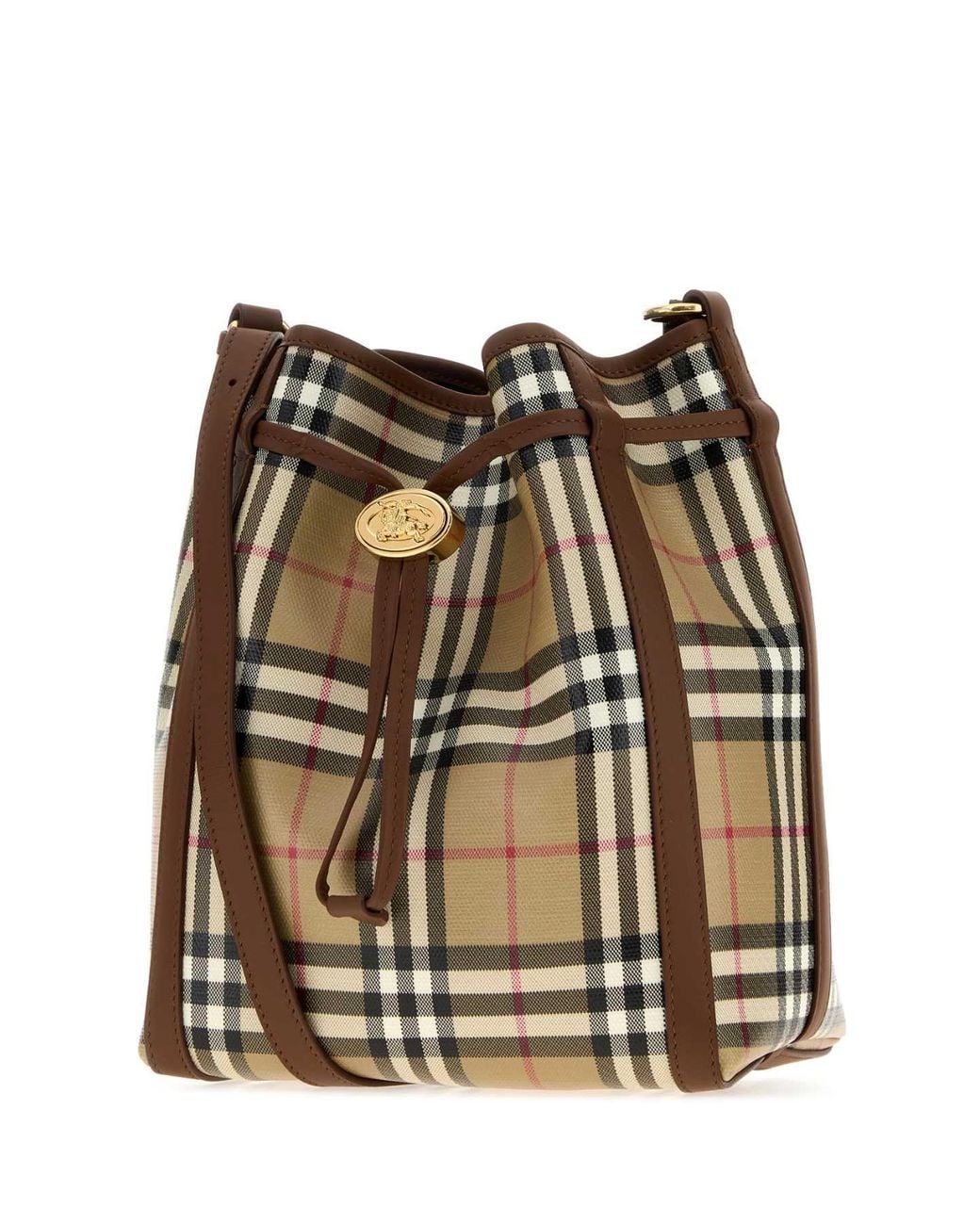Burberry Burberry Check Canvas Shoulder Bag in Brown | Lyst