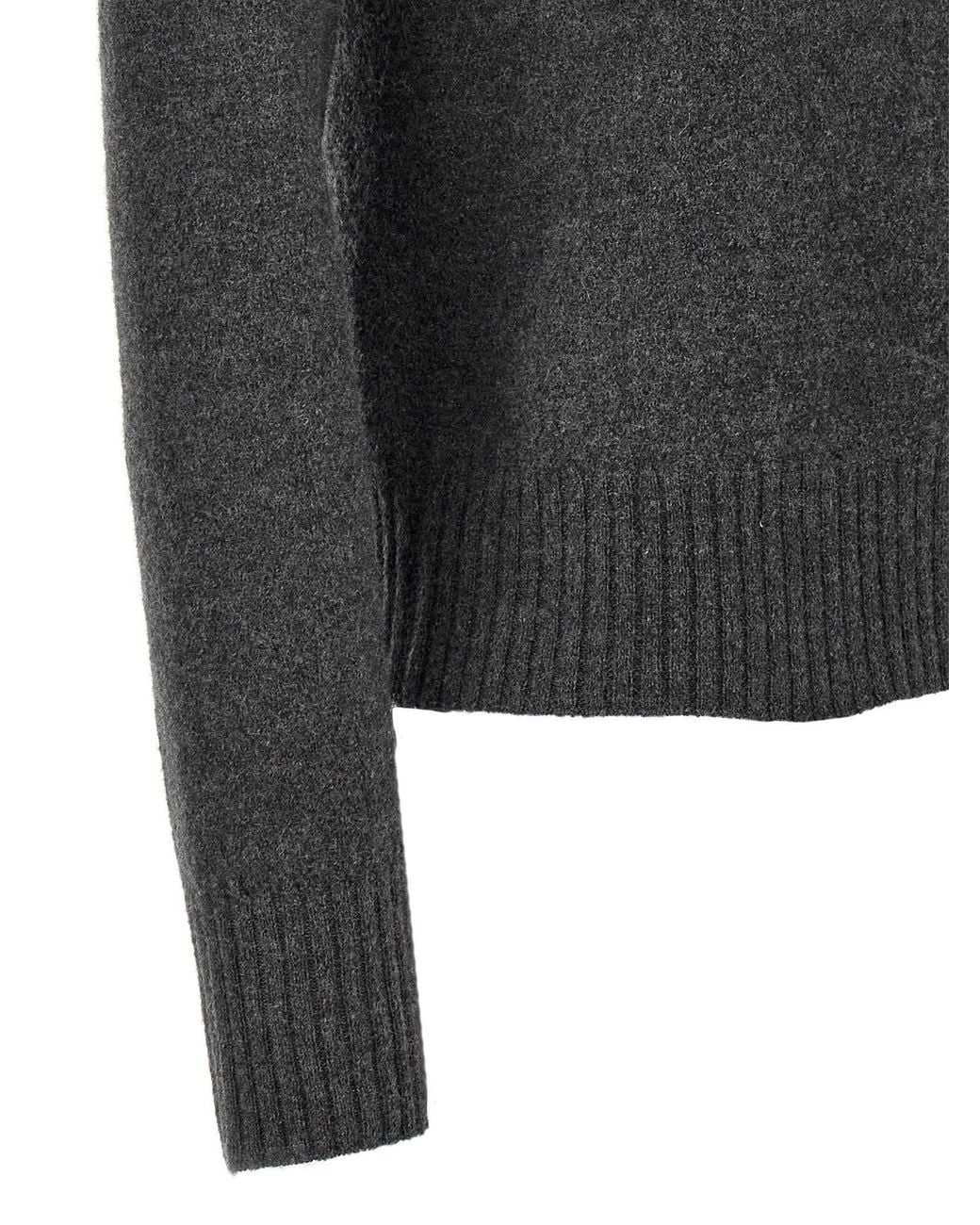 Jil Sander Gray Superfine Wool Sweater — Charcoal