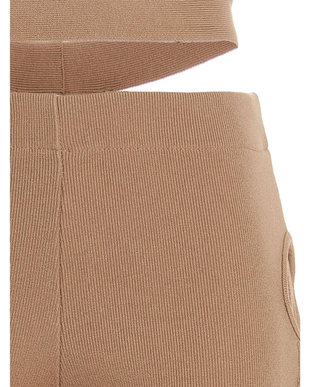 ANDREADAMO Natural Cut Out Pants With Lacing