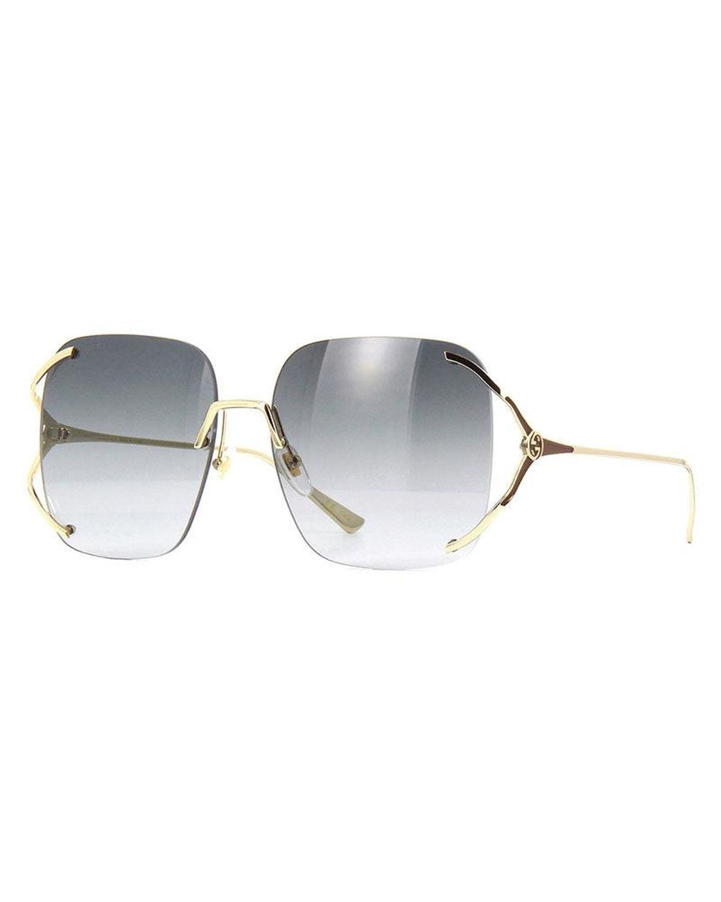 Gucci Gray Sunglasses Square Rimless, Frame And Gradientn Lens Gg0646S001