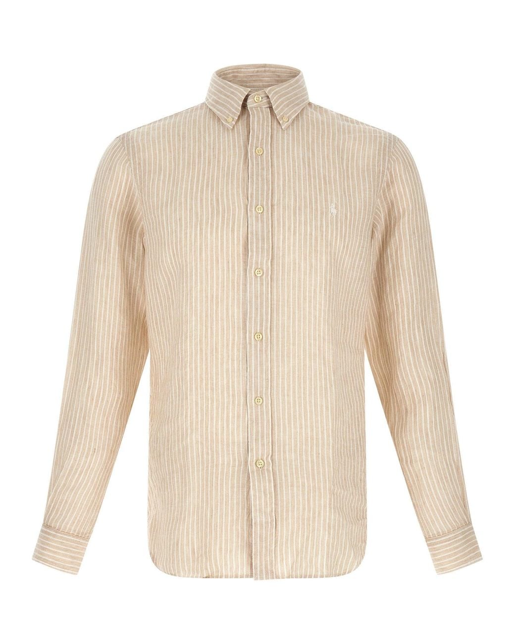 Polo Ralph Lauren White Striped Linen Shirt for men