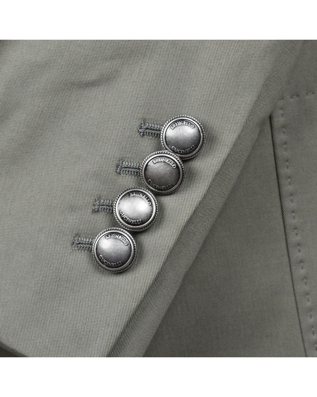 Brunello Cucinelli Green Cotton Double Breasted Suit for men
