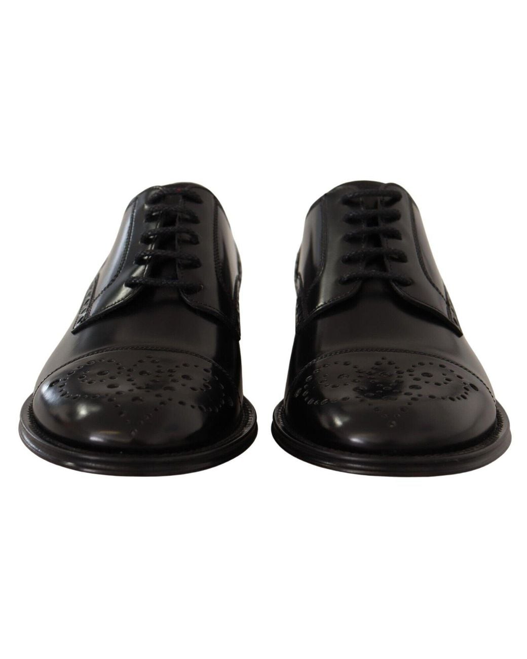 Dolce & Gabbana Black Leather Wingtip Mens Formal Derby Shoes for men