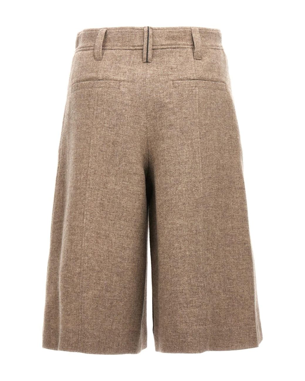 Brunello Cucinelli Natural Beige Yak Bermuda Shorts
