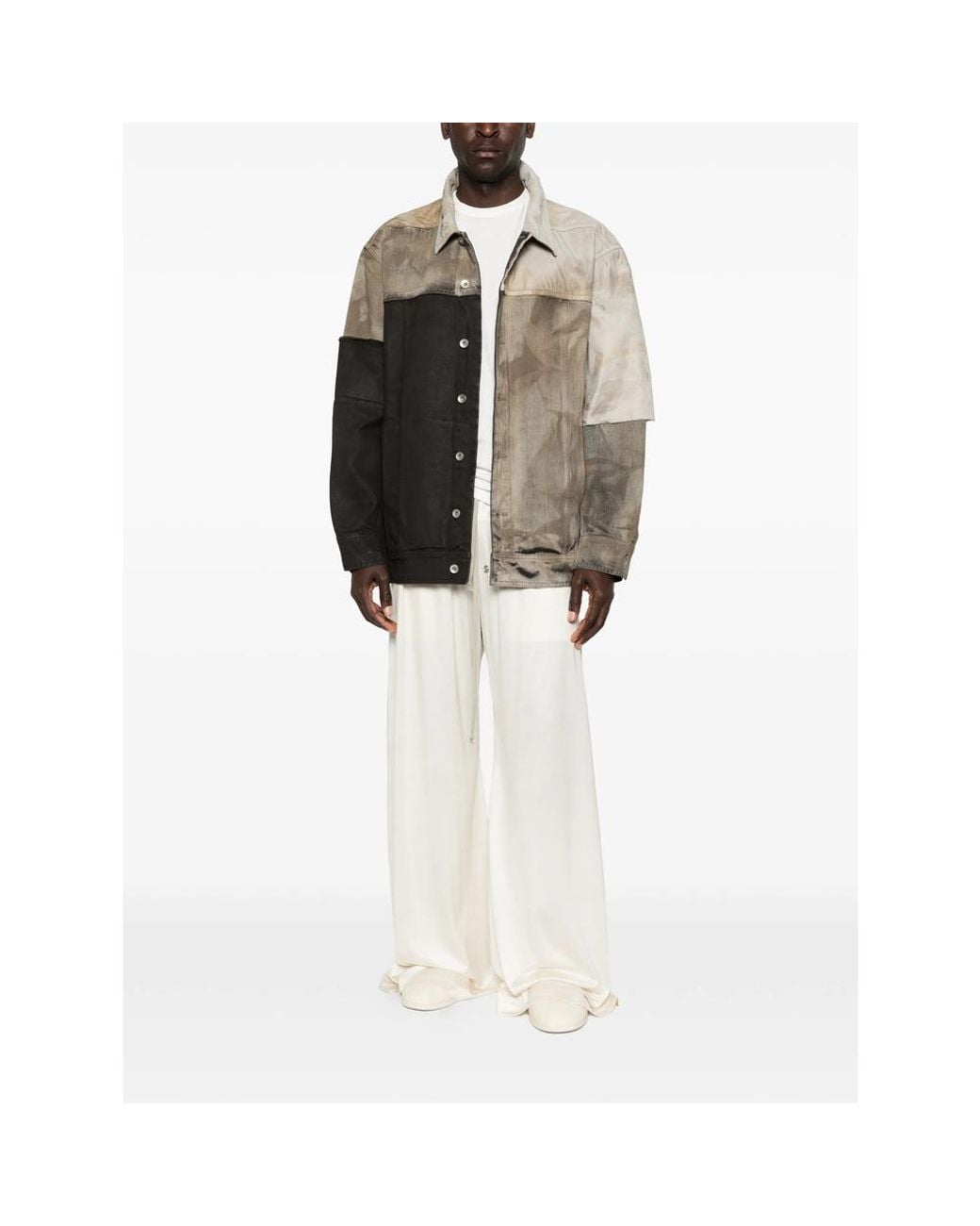 Rick Owens White Wide Trousers for men