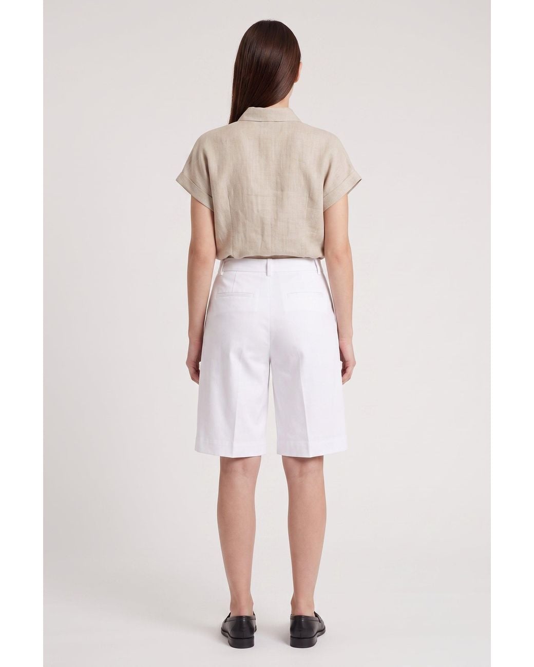 Brunello Cucinelli White Tailored Bermuda Trousers