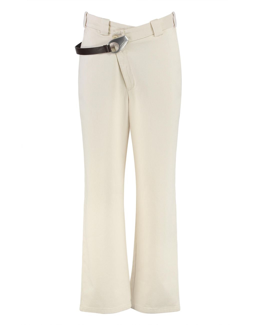 Pinko Natural Trousers Paint Cotton Drill Straight