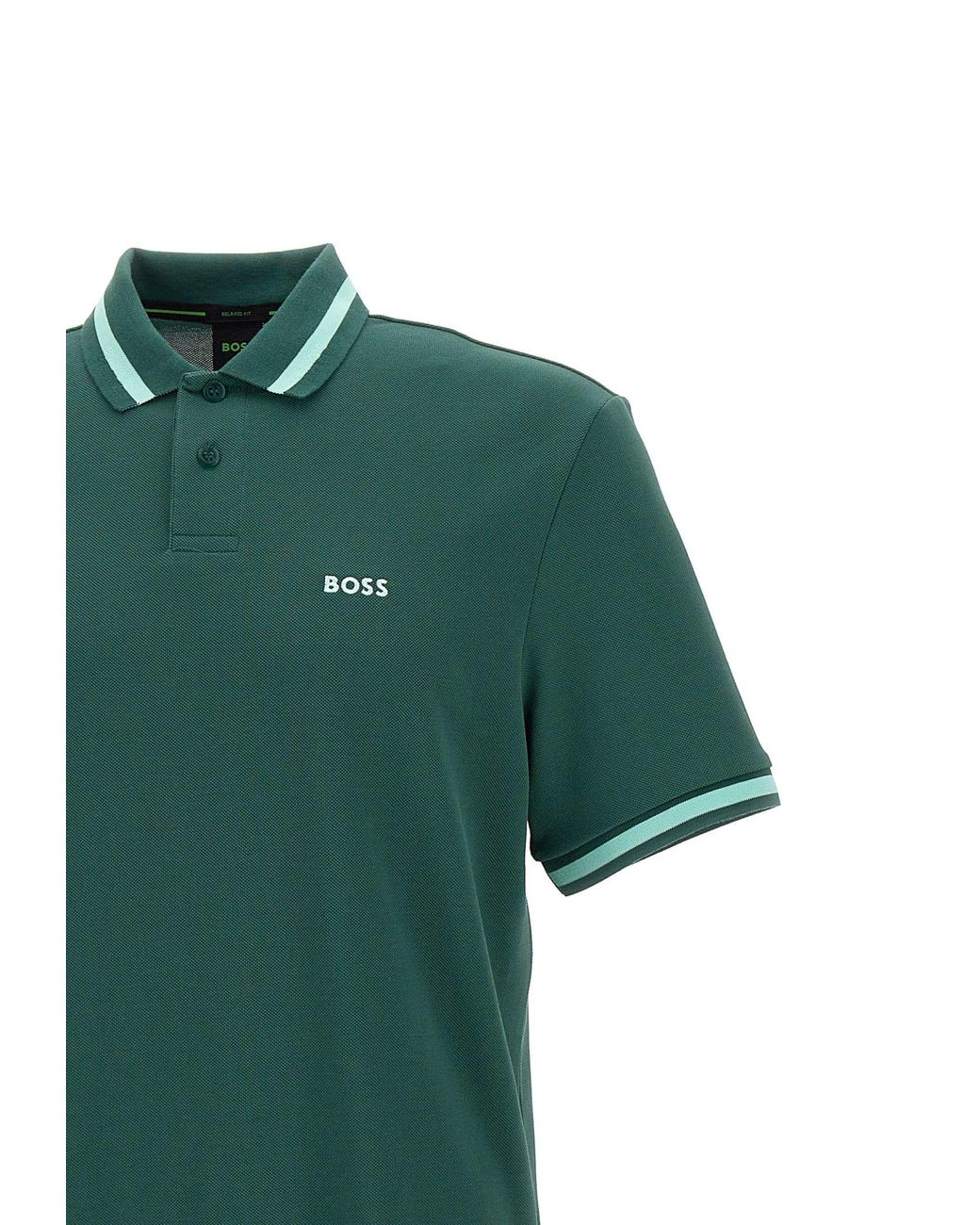 BOSS by HUGO BOSS Boss Pio Cotton Polo Shirt in Green for Men | Lyst