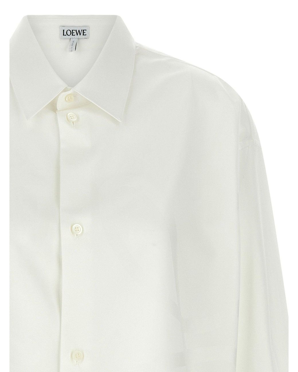 Loewe White Cotton Twill Shirt for men