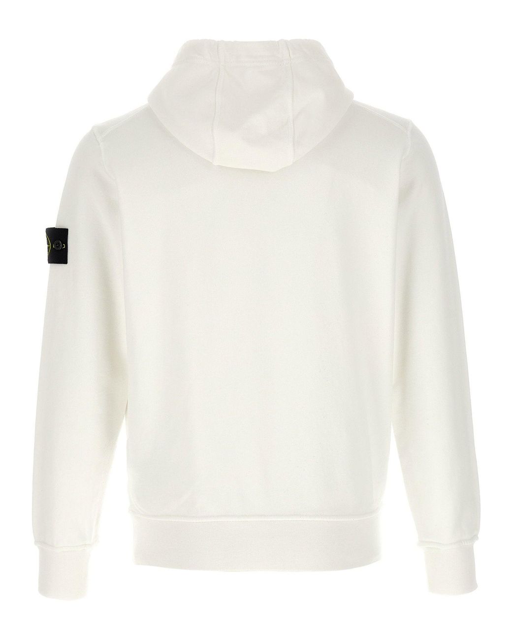 Stone Island White Garment-Dyed Organic Cotton Hoodie for men