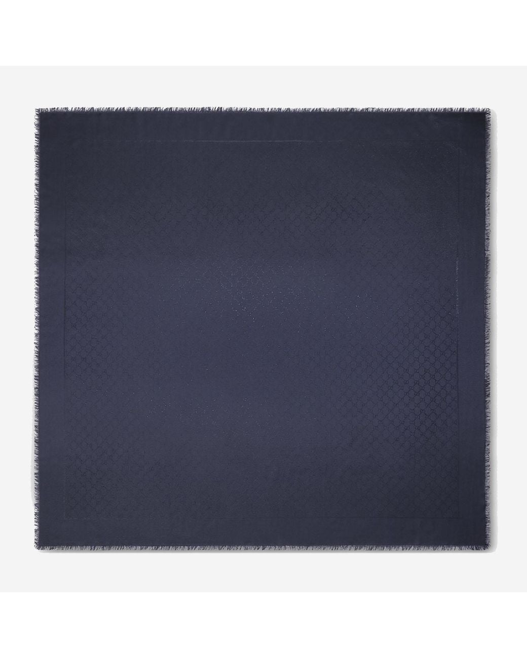 Gucci Blue Wool And Silk Gg Lamé Shawl Scarf