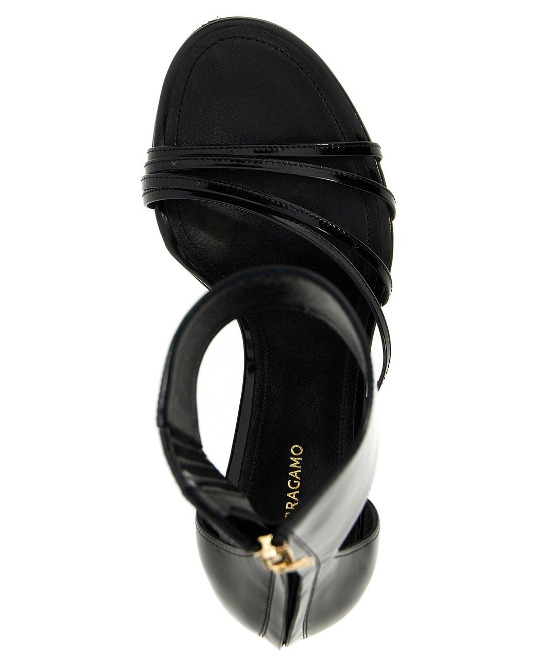 Ferragamo Black Clethra Heel Sandal
