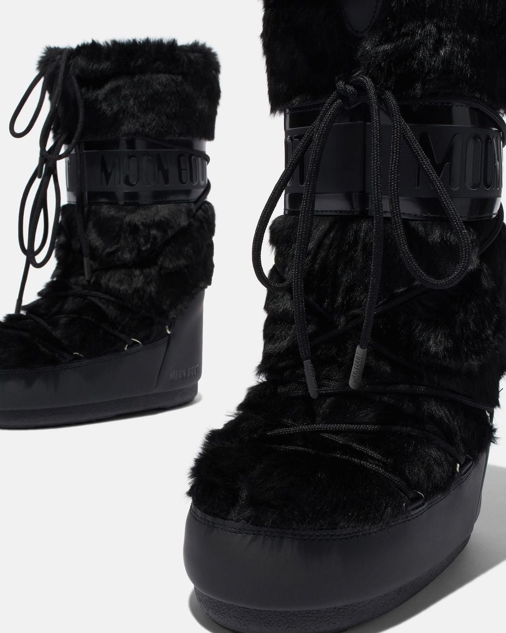 Moon Boot Black Icon Faux Fur Snow Boots Upper: Modacrylic