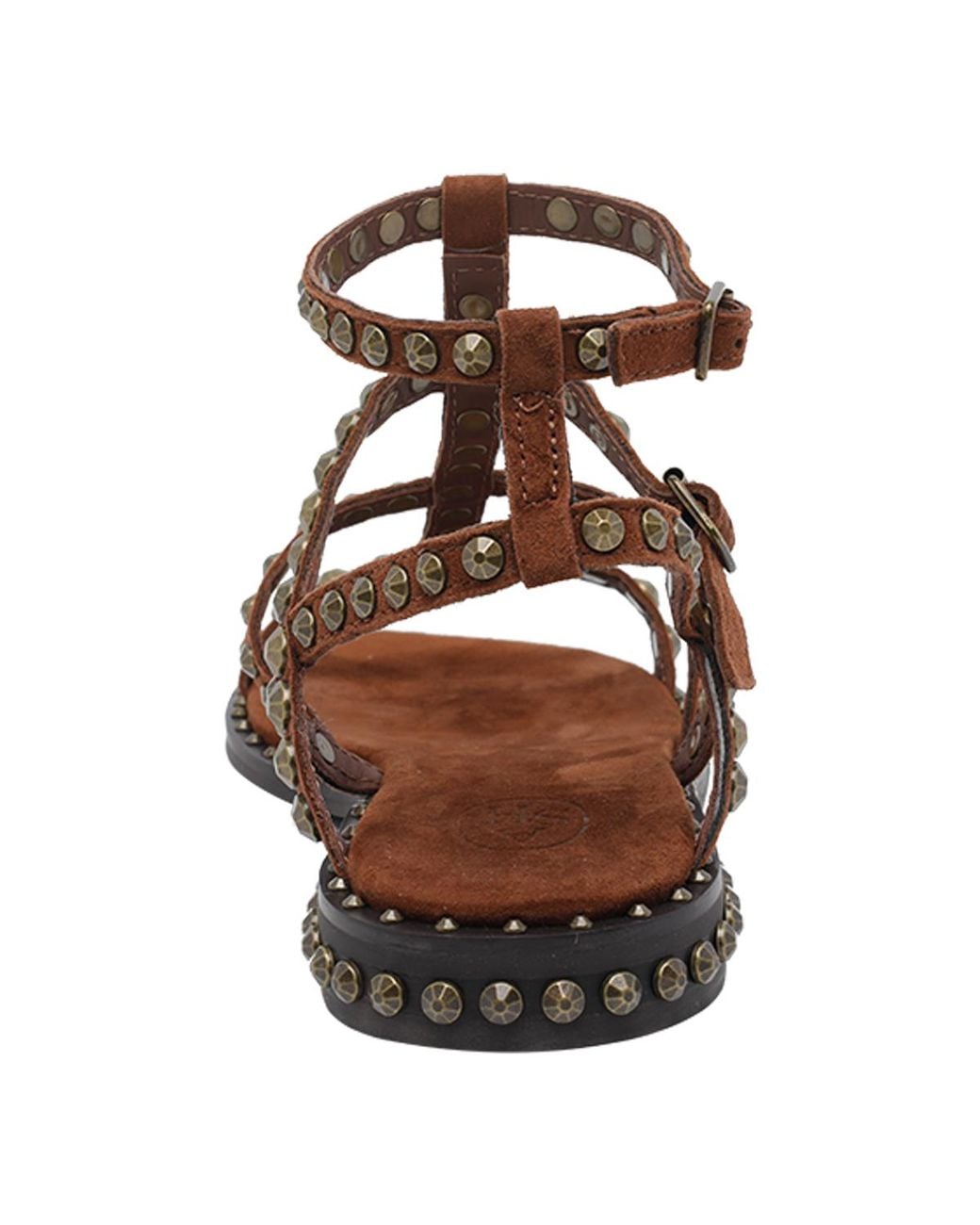 Ash Brown Sandals Suede Leather/Rubber Sole