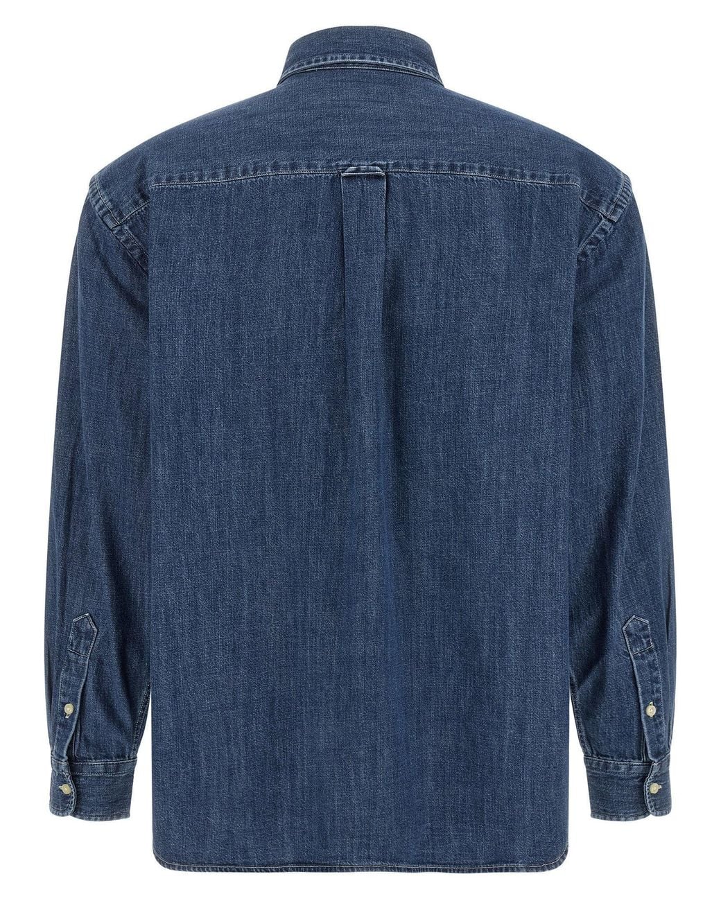 Polo Ralph Lauren Blue Logo-Embroidered Denim Shirt