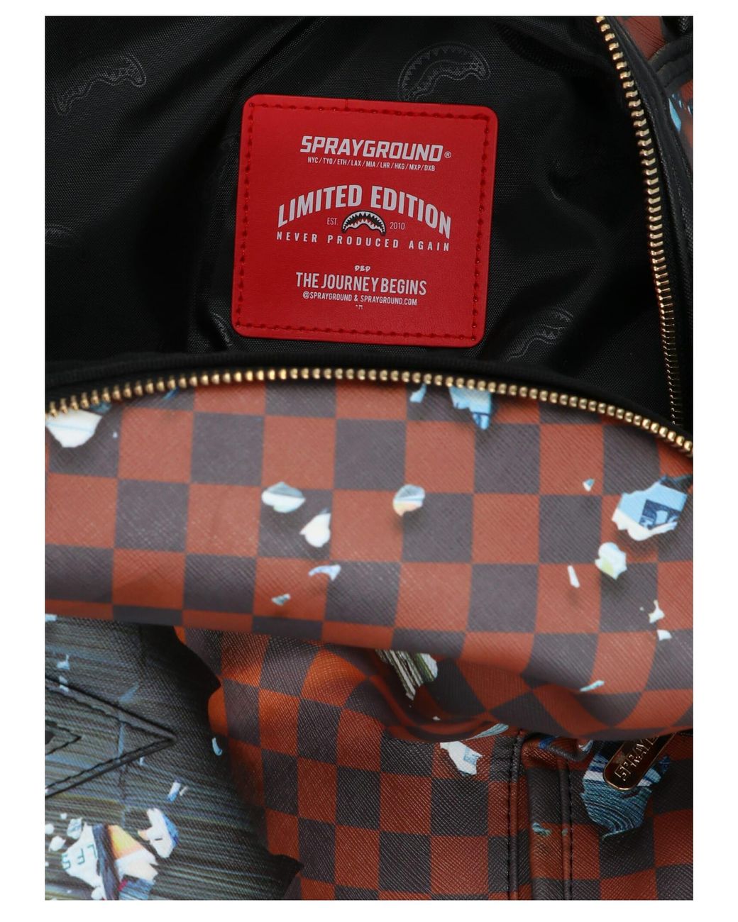 Sprayground Shark Bite Sharks In Paris Brown Backpack