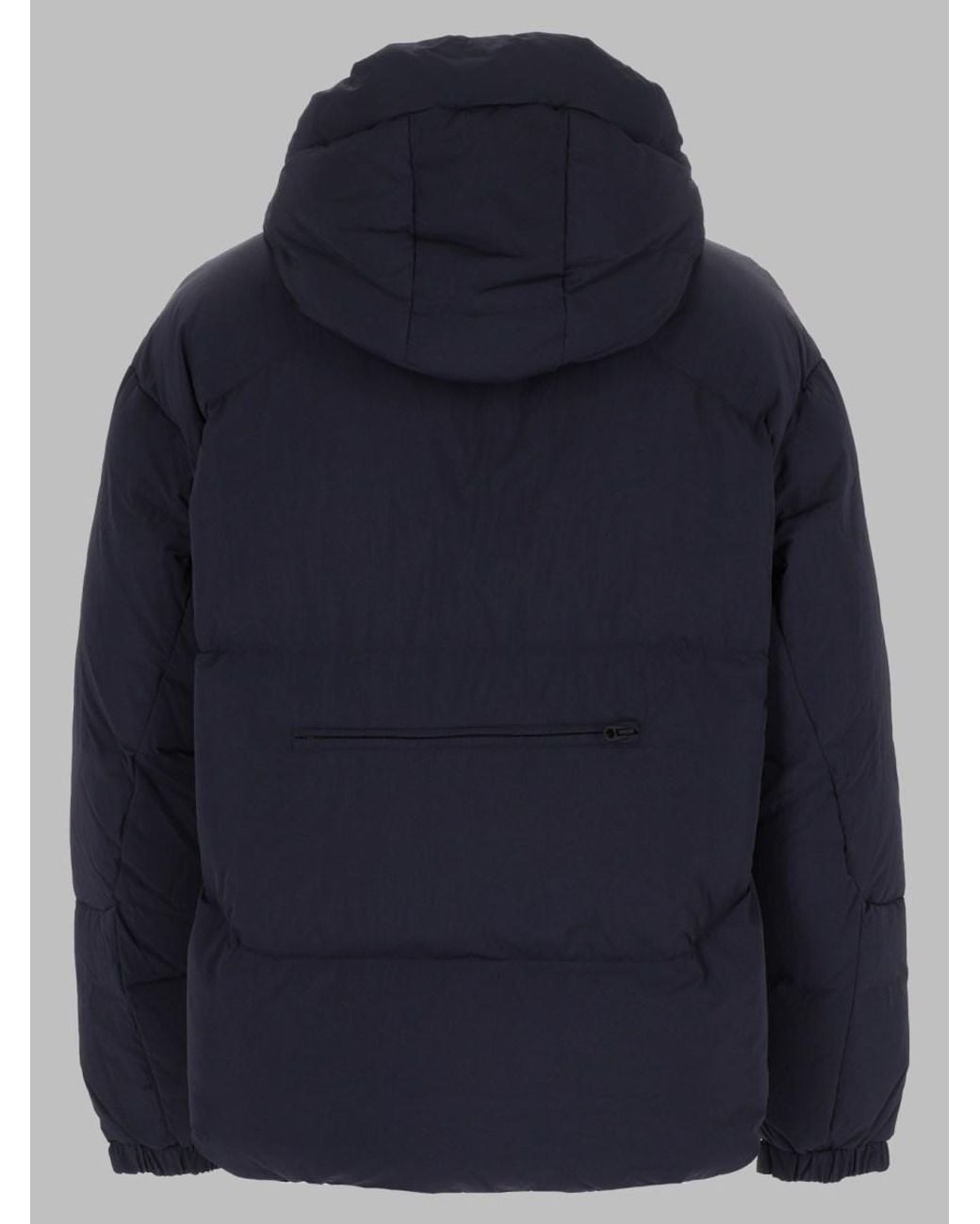 JG1 Blue Hooded Nylon Jacket Polyamide for men