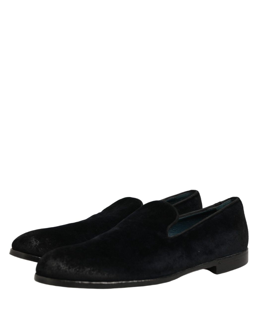 Dolce & Gabbana Black Suede Slip On Slippers Loafers Shoes Leather for men