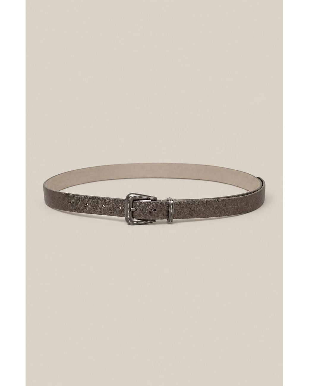 Brunello Cucinelli Natural Bronze Leather Belt