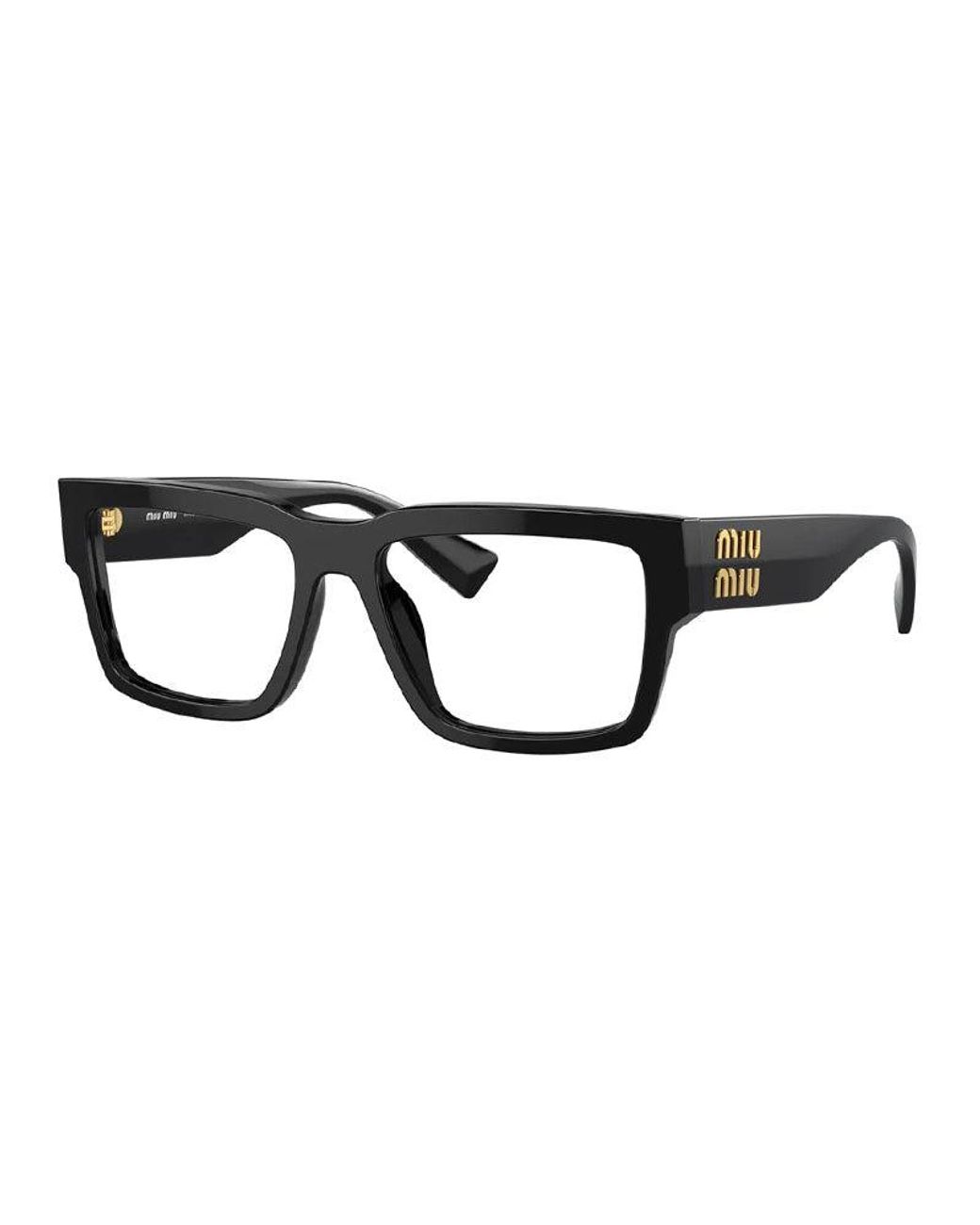 Miu Miu Black Eyeglasses Rectangle Full Rim, Frame And Clear Demo Lenses Lens Mu02Xv1Ab1O1 Sunglasses