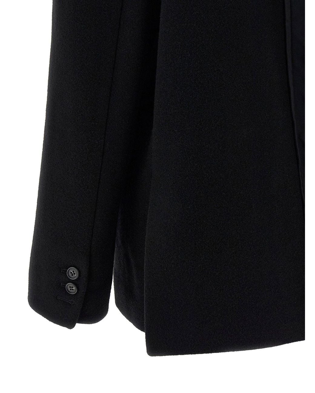 MM6 by Maison Margiela Black Wool With Back Panel Design Blazer