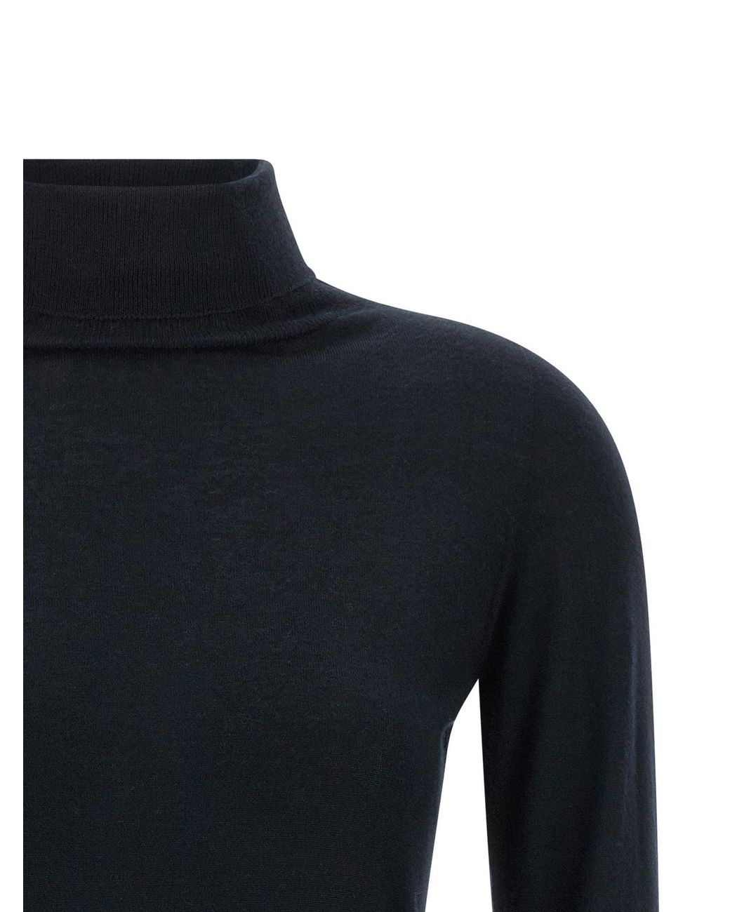 Fabiana Filippi Black Cashmere And Silk Turtleneck Sweater