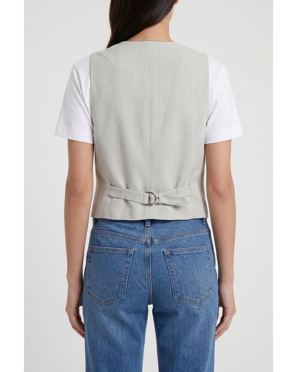 Brunello Cucinelli Blue Light Linen Blend Vest