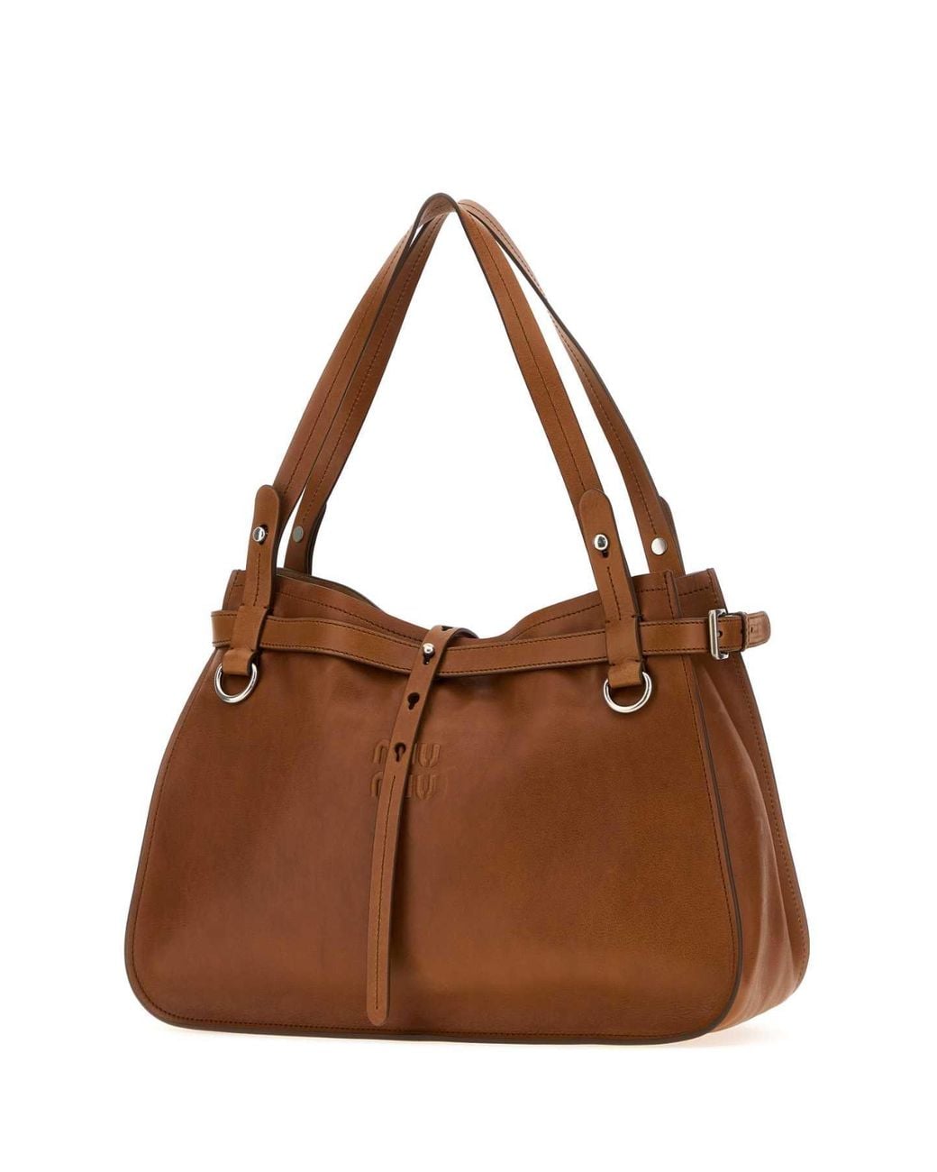 Miu Miu Brown Miu Miu Calf Leather Shoulder Bag