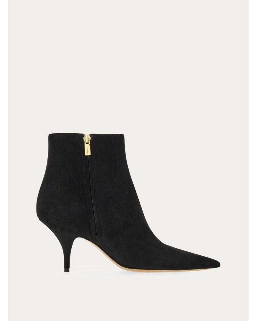 Ferragamo Black Goat Leather Ankle Boots