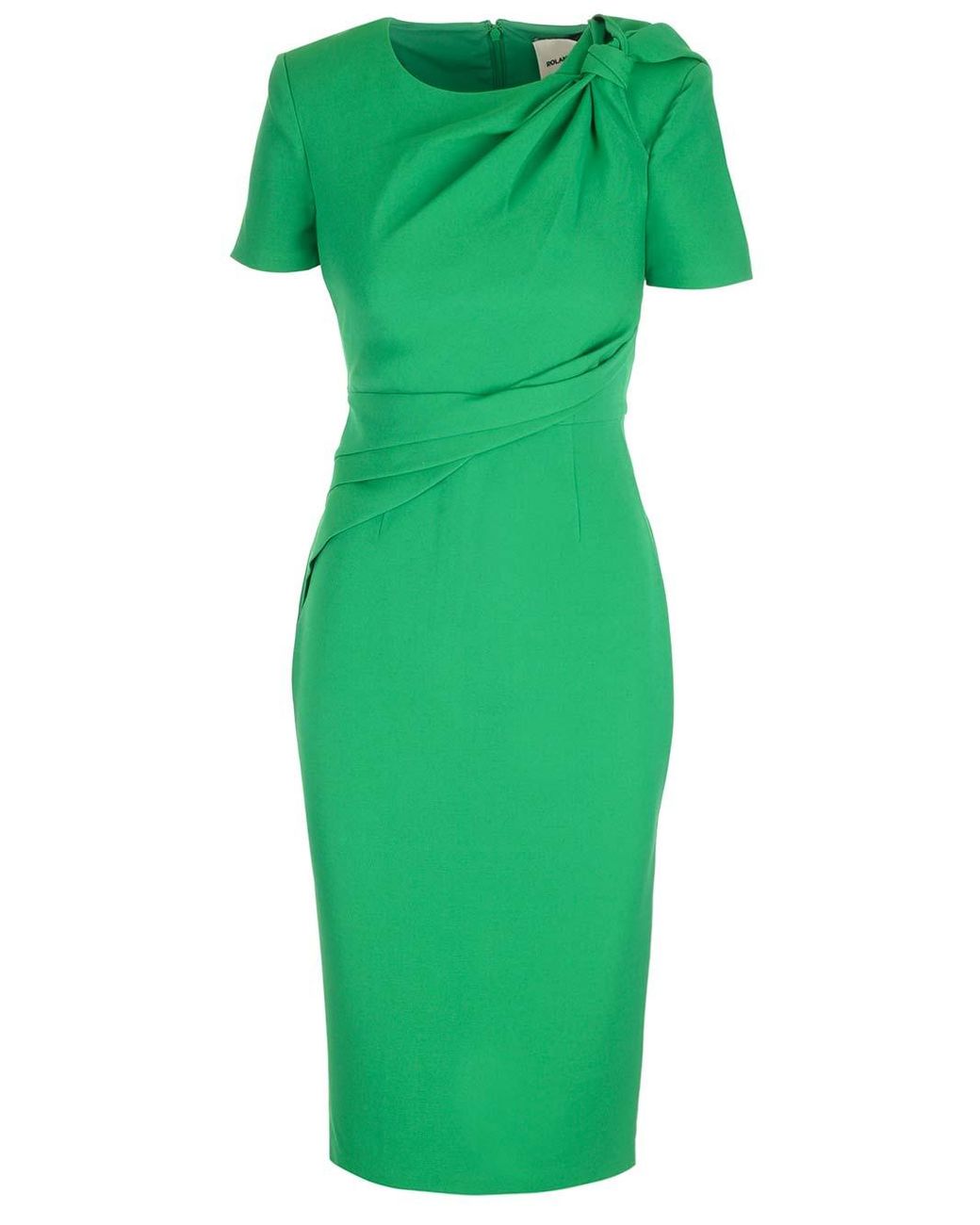 Roland Mouret Stretch Cady Midi Dress in Green | Lyst