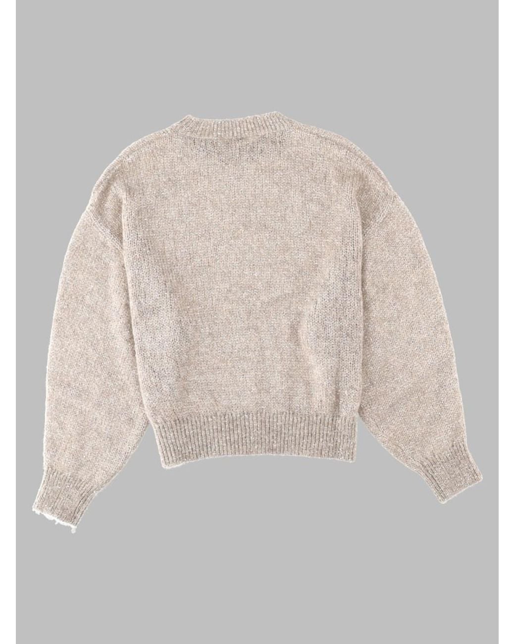 Brunello Cucinelli Natural Mohair Alpaca Blend Jumper Polyamide Sweater