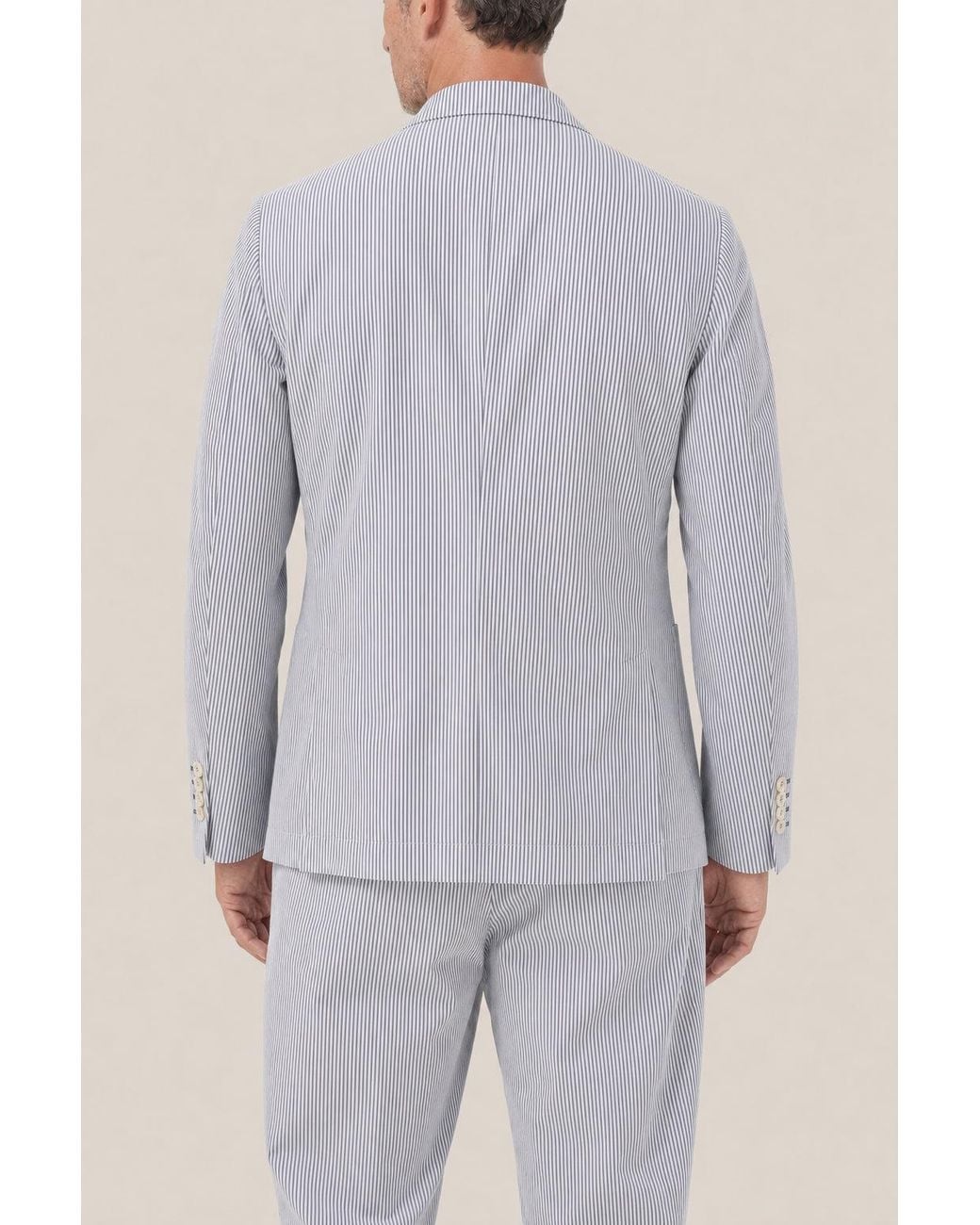 Brunello Cucinelli Blue Striped Blazer Clothing for men