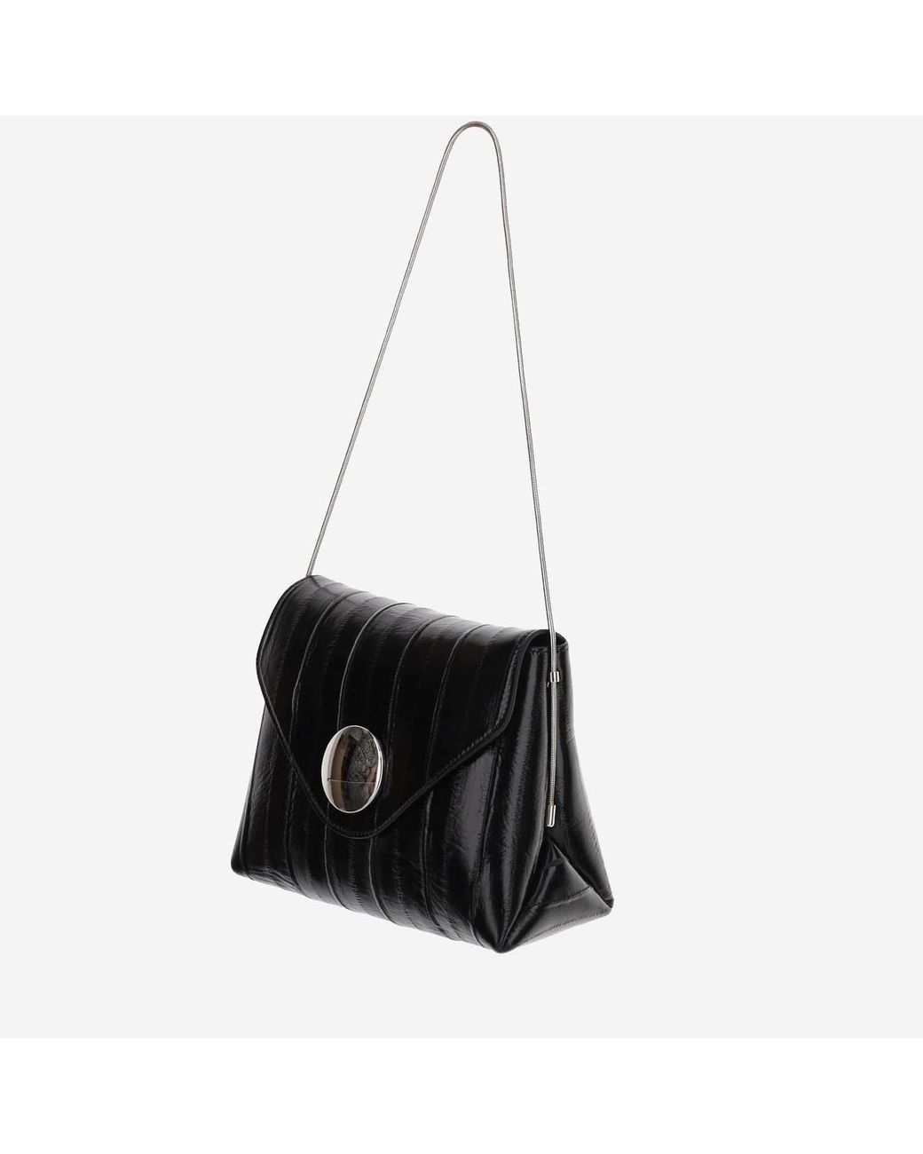 Khaite Black Bobbi Leather Shoulder Bag Aguilla