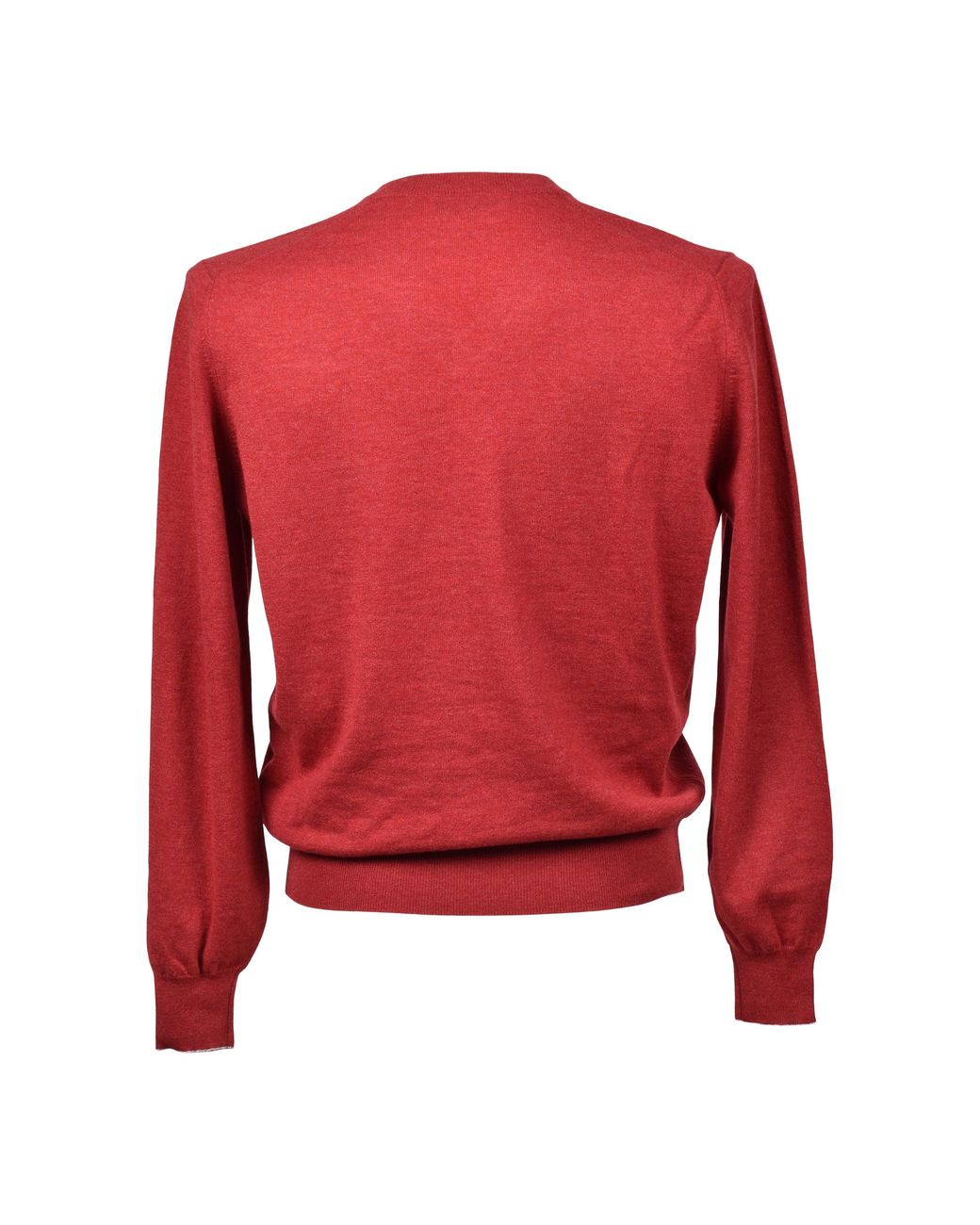 Brunello Cucinelli Red Cashmere V Neck Sweater for men