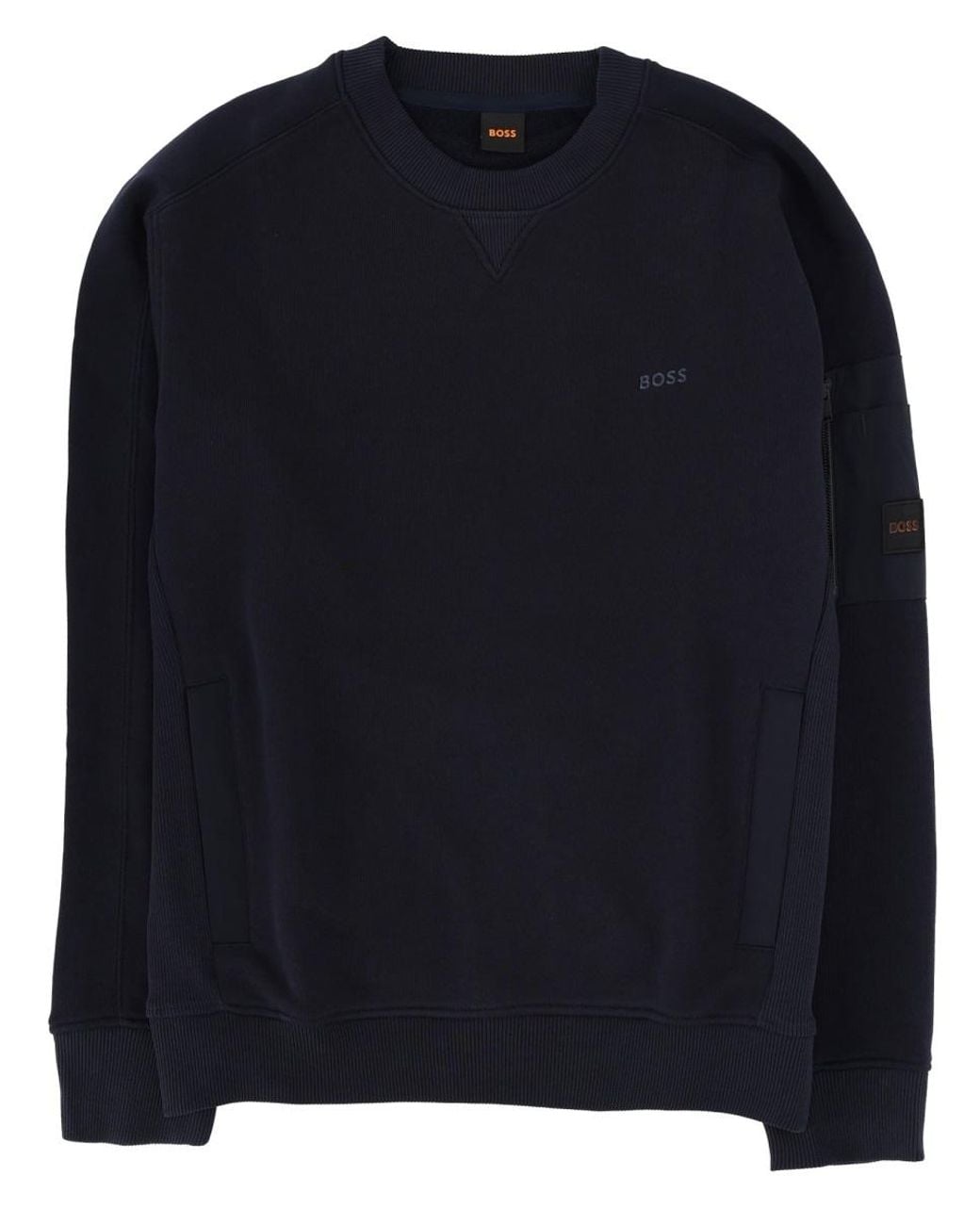 Boss Blue We-Mixed Sweatshirt Cotton Sweatshirts for men
