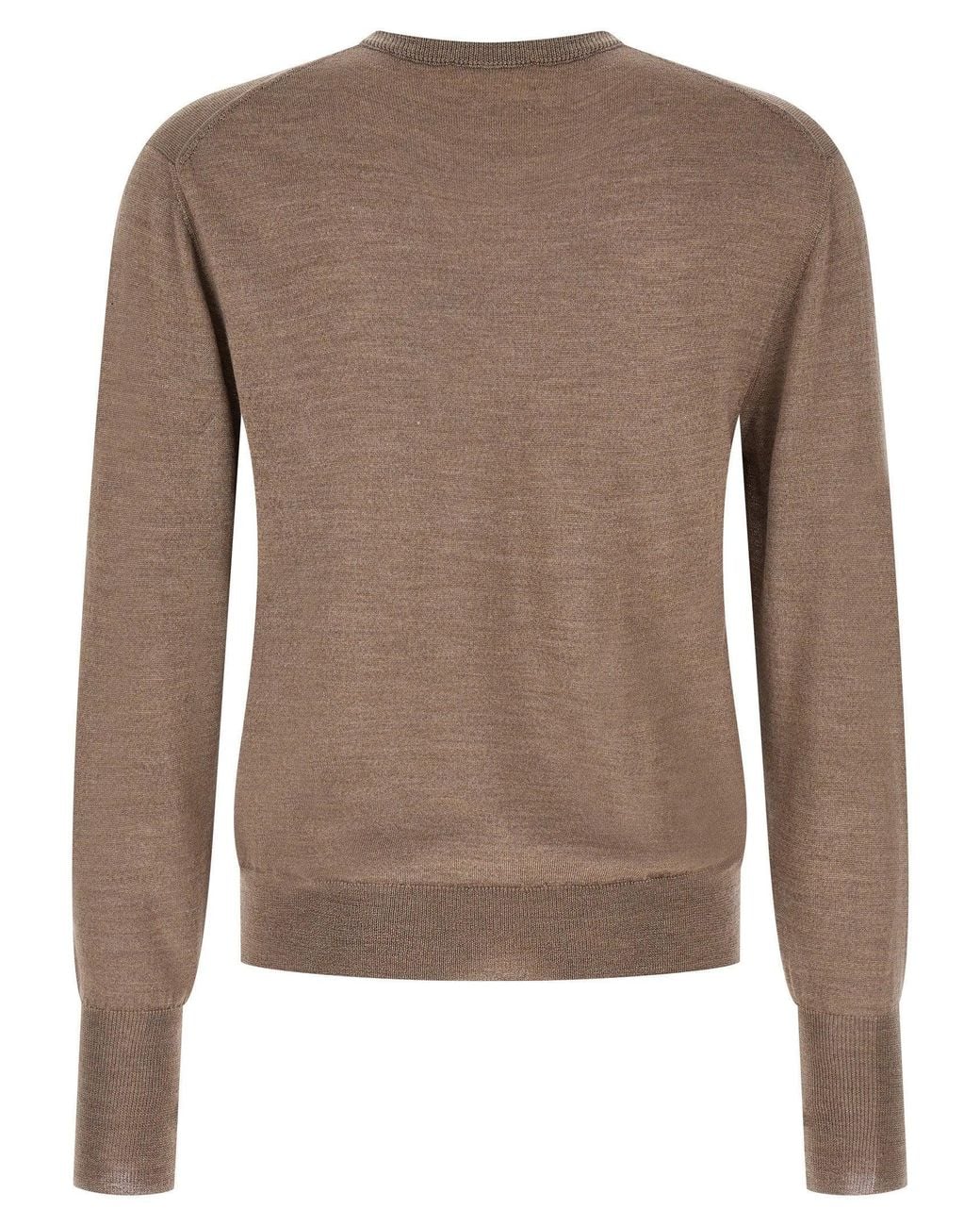 Ma'ry'ya Brown Merino, Silk & Cashmere Knit Sweater