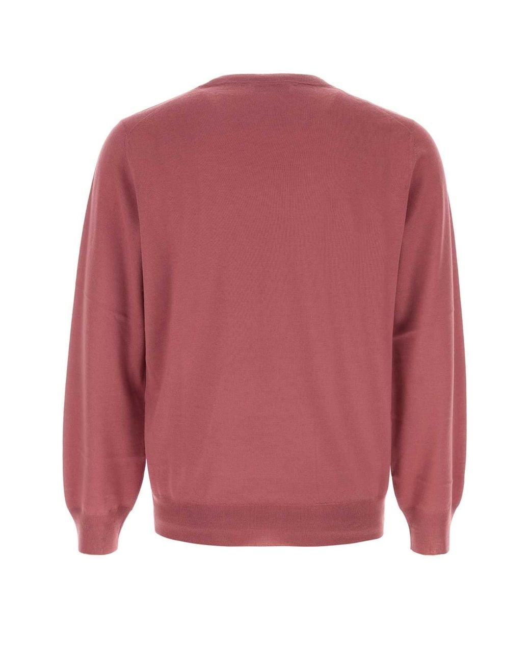 Brunello Cucinelli Red Dark Wool Blend Sweater for men