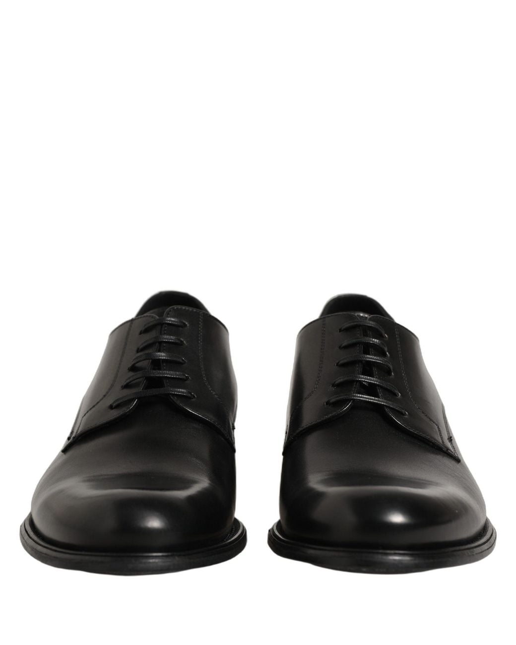 Dolce & Gabbana Black Calfskin Leather Derby Dress Shoes Calf for men