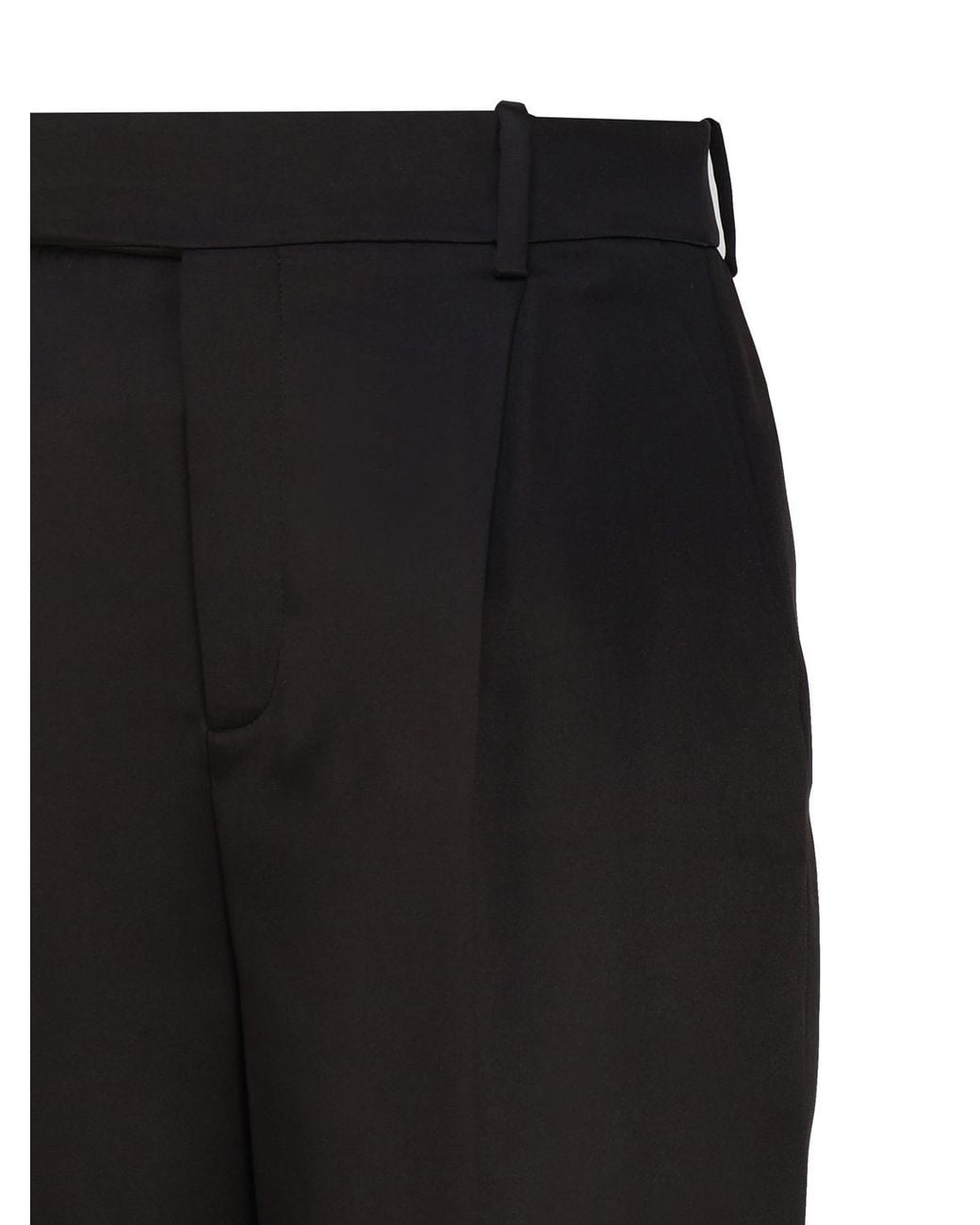 Saint Laurent Black Flared Satin Trousers