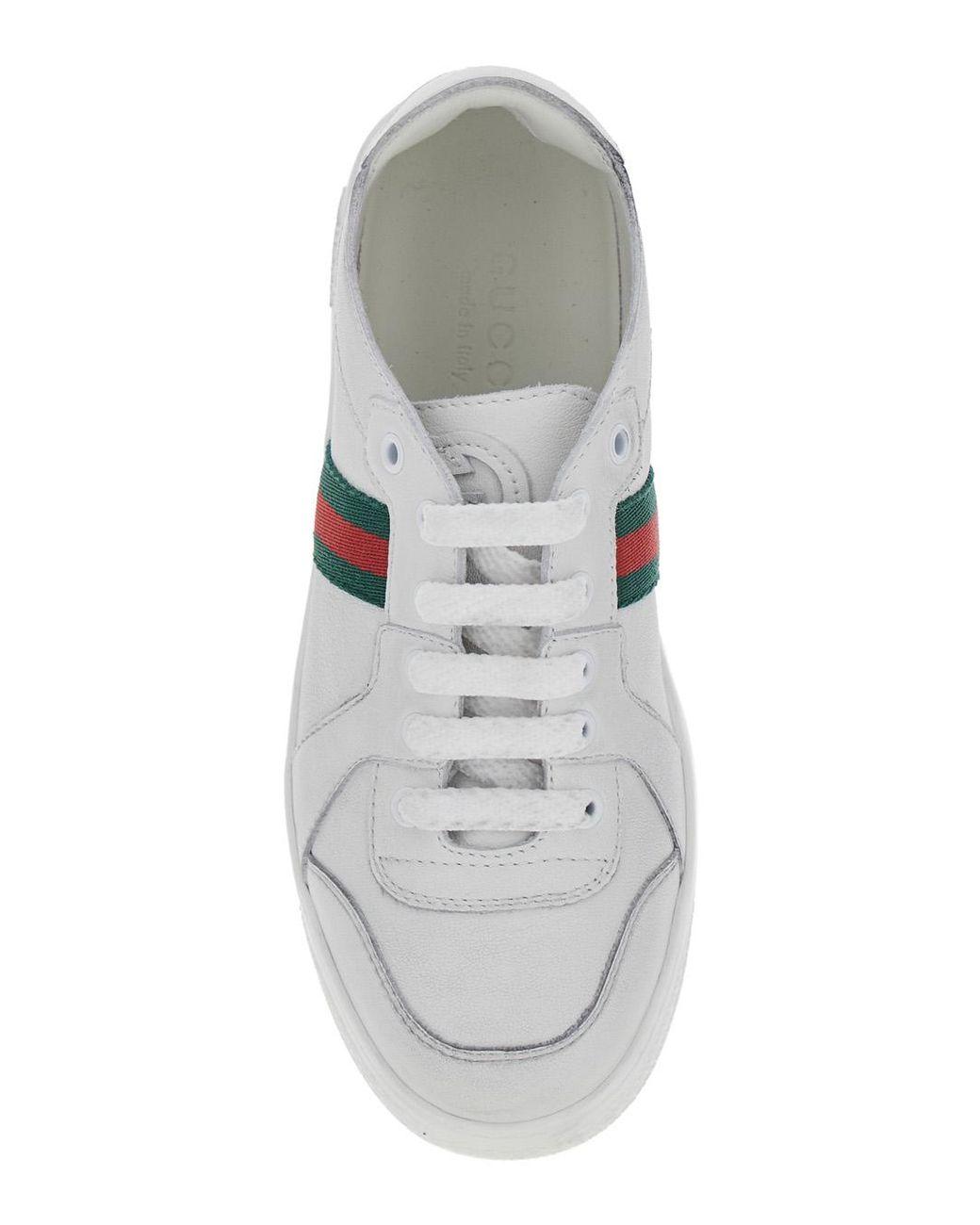 Gucci White Gucci Leather Low-Top Sneaker for men