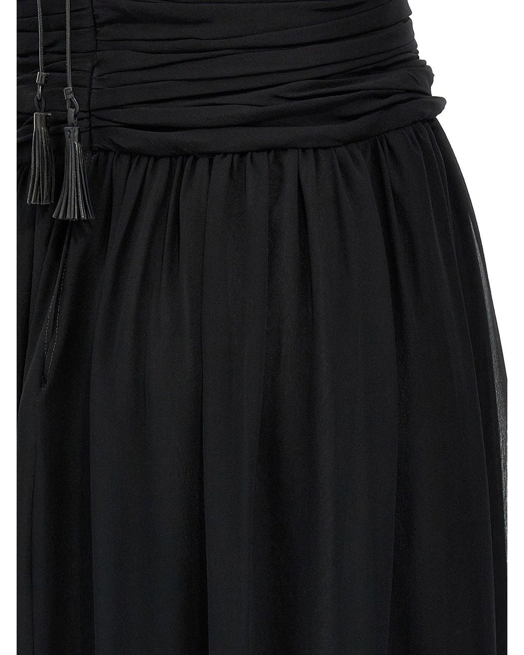Tom Ford Black Halter Neck Draped Silk Dress