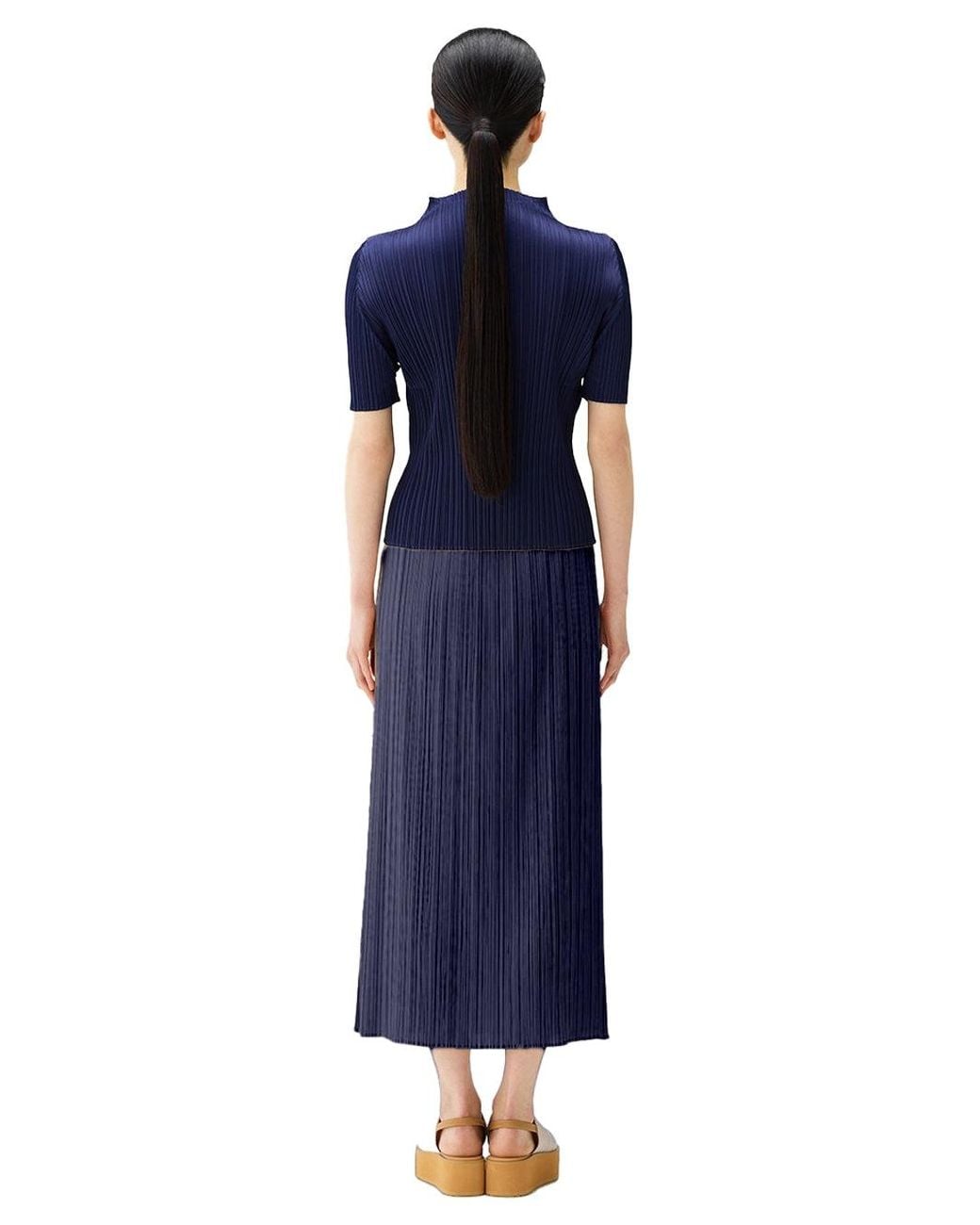 Issey Miyake Blue Pleats Please Monthly Skirt