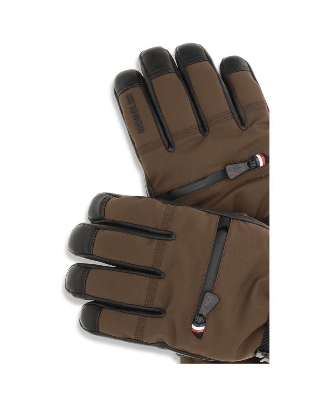 Moncler Brown Nylon Gloves for men