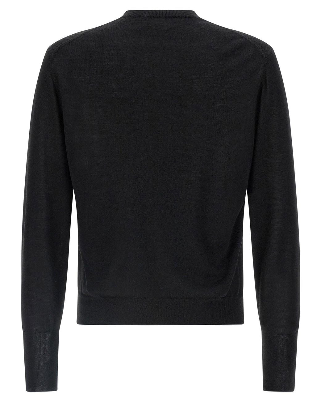 Ma'ry'ya Black Merino Wool, Silk & Cashmere Blend Sweater