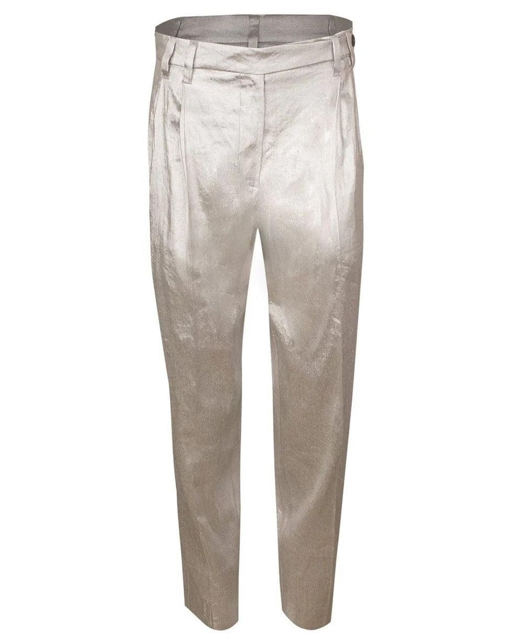 Brunello Cucinelli Natural Light Linen Trousers