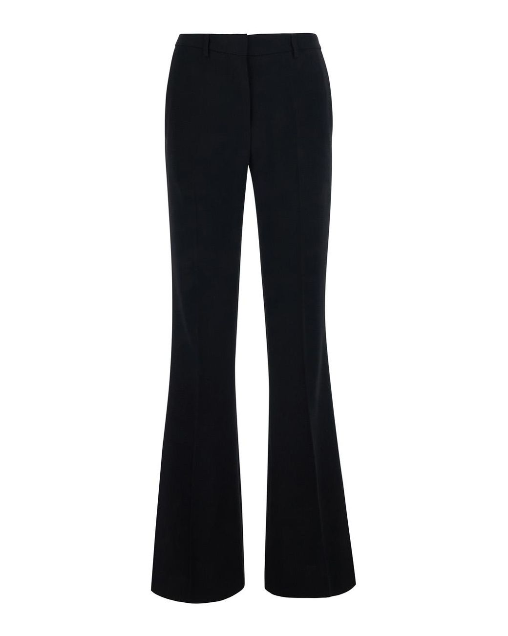 Le Plain Blue Flare Pants Tech Fabric Trousers