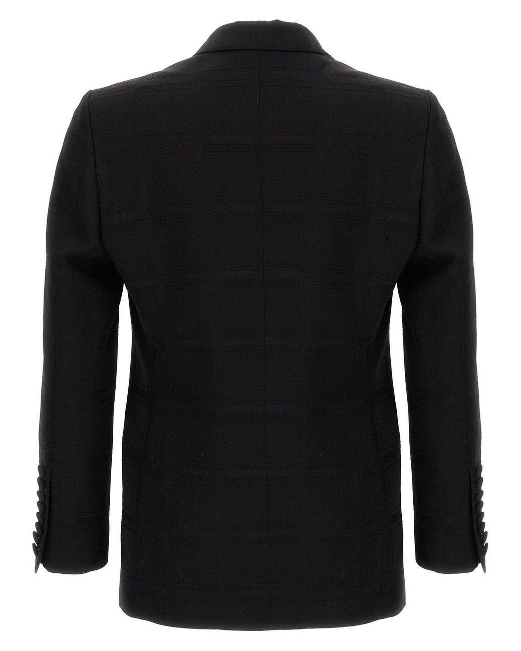 Etro Black Check Double-Breasted Wool Blazer